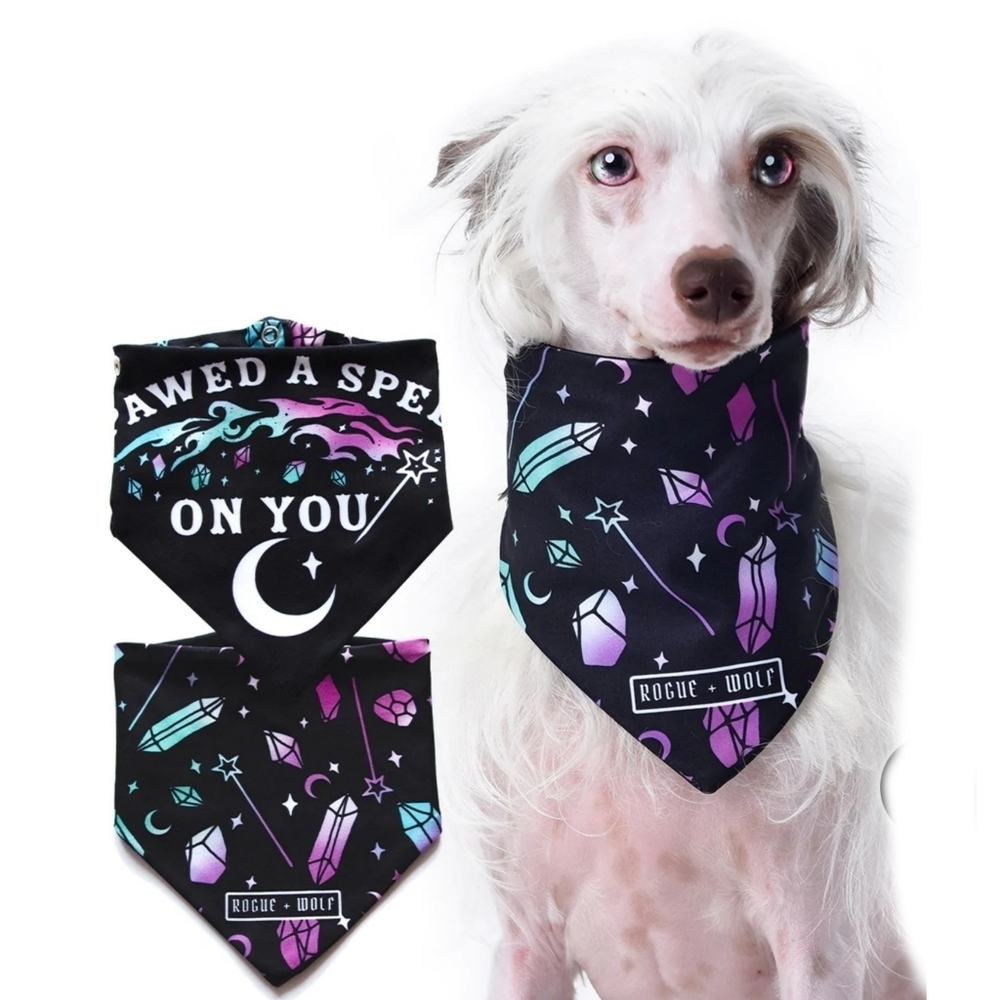 Rogue + Wolf ✦ “I Pawed a Spell on You” Reversible Pet Bandana ✦ Crystal Print